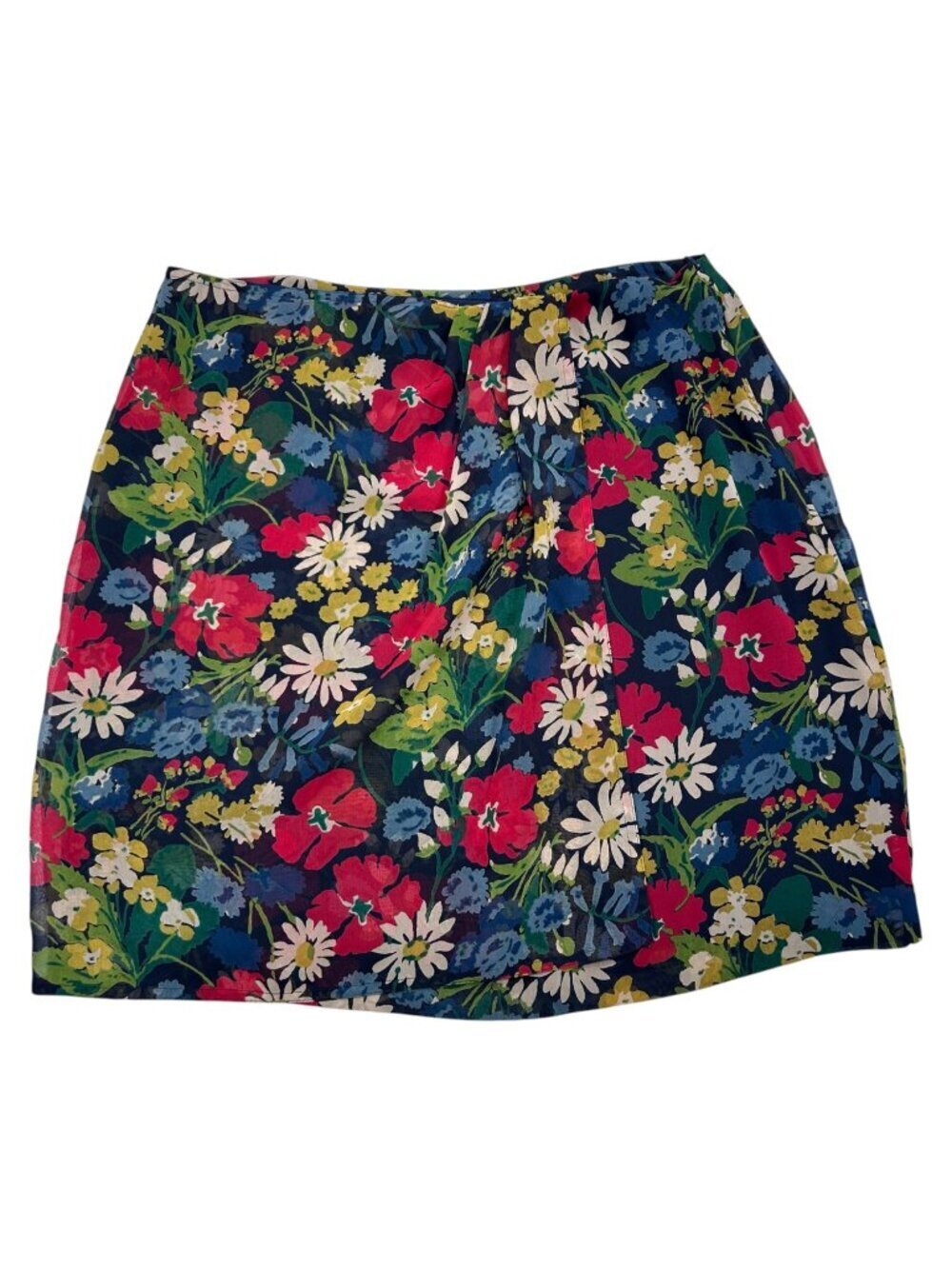 Lizsport 14 Floral Mini Skirt Vintage Lined Summer Coastal